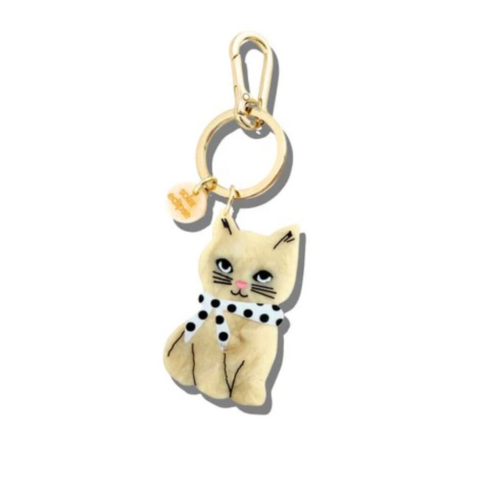 Solar Eclipse Hand Painted Scarf Kitten Key Chain Bag Charm